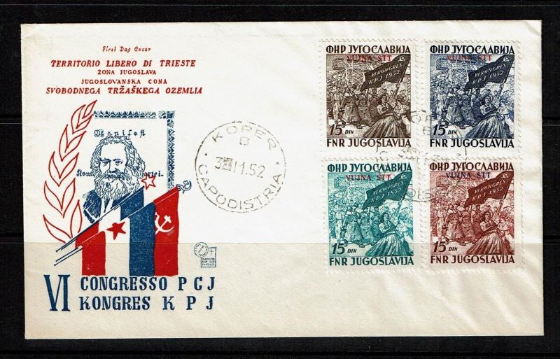 Yugoslavia Trieste Zone B SC# 61 - 64 - PRE First Day Cover - Lot 082117