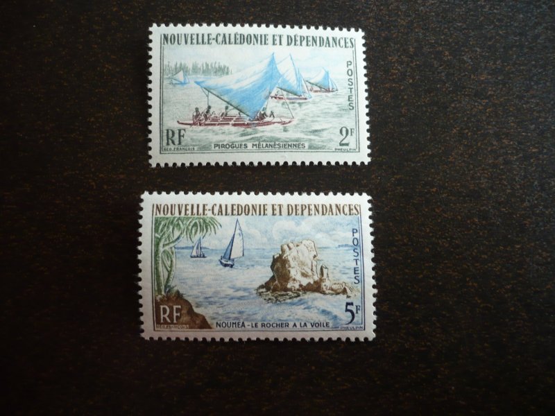 Stamps - New Caledonia - Scott# 318, 320 - Mint Hinged Part Set of 2 Stamps