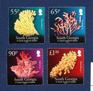 SOUTH GEORGIA - # 392-395 - MNH - Coral, marine life - 2009