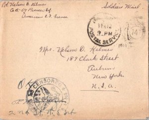 United States A.E.F. World War I Soldier's Free Mail 1919 U.S. Army Postal Se...