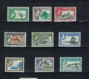 Gilbert & Ellice Islands: 1939, King George VI definitive, short set to 1/-