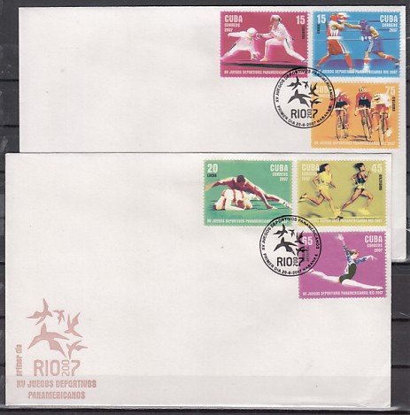 Cuba, Scott cat. 4271-4726. Pan American Games issue. 2 First day covers. ^
