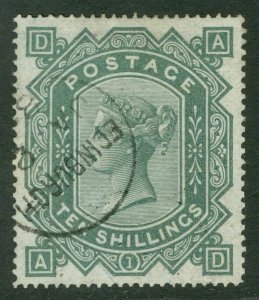 SG 128 10/- greenish-grey. Very fine used with an Edinburgh CDS. Good colour...