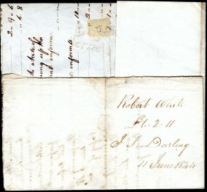 GB SCOTLAND Cover LATE USE 7TH JUNE Distinctive MX Edinburgh 1d Red 1844 21.27 