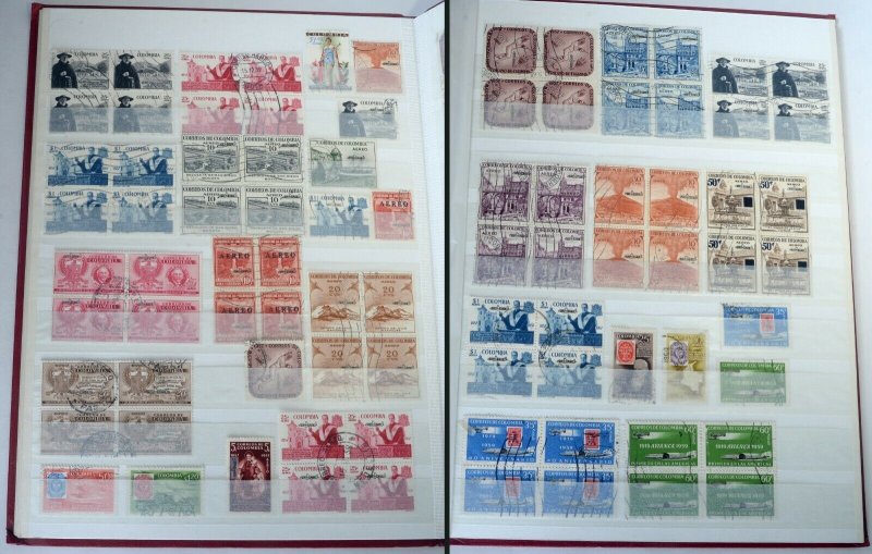 COLOMBIA Airmail Postage Latin America Stamps Block Sheet Collection Album