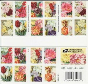 Botanical Art Booklet Pane of 20 Forever Postage Stamps Scott 5051c 