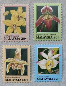 Malaysia 1994 Orchids, MNH. Scott 502-505, CV $3.60. SG 527-530
