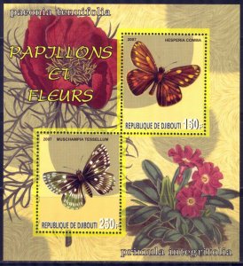 Djibouti 2007 Butterflies and Flowers (II) Sheet MNH