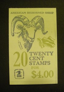 BK142, Scott 1949a, 20c Bighorn Sheep, Complete booklet, #1, MNH Beauty