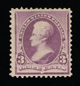 VERY AFFORDABLE GENUINE SCOTT #221 F-VF MINT OG LH 1890 ABNC 3¢ PURPLE  #11510