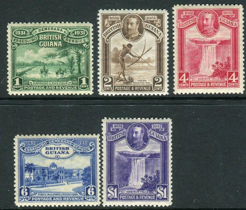 BRITISH GUIANA-1931 Centenary.  A mounted mint set Sg 283-287