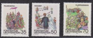 Liechtenstein # 844-846, Customs, NH, 1/2 Cat.