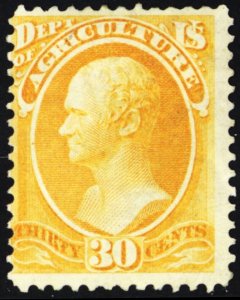 O9, Mint OG H 30¢ Official Stamp SCV $550.00 - Stuart Katz