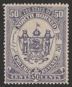 NORTH BORNEO 1894 Arms 50c inscribed The State of North Borneo.