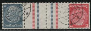Germany Scott # 417, 422, 2 labels, used, tete beche, Mi # KZ28