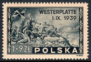 Poland B41, MNH. Polish Army last stand at Westerplatte, Sept. 1.1939, 1945