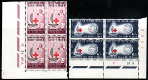 SOUTH AFRICA SG225/6 1963 CENTENARY OF RED CROSS BLOCK OF 4 MNH