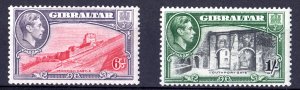 Gibraltar 1942 Sc#113/114 Moorish Castle/South-port Gate 2 Stamps MH