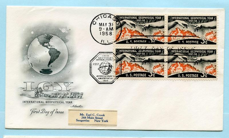 USA FDC Sct # 1107; blk 4; Artmaster Cachet