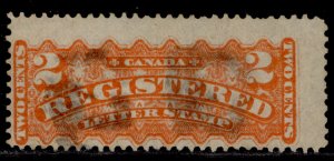 CANADA QV SG R3, 2c orange-vermilion, FINE USED. Cat £10.