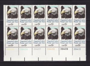 United States 1831 Set Plate Block MNH Bird, Bald Eagle