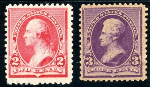 USAstamps Unused FVF US 1890 Regular Issue Scott 220, 221 OG MNH SCV $235