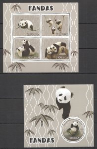 2015 Pandas Bears Wild Animals Fauna Kb+Bl Mnh Pe436