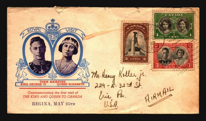 Canada 1939 Royal Visit Cover / Light Creasing - Z16897