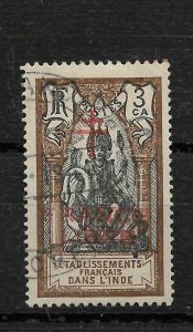 French India 1942, Brahma France Libre Overprinted 3ca Sc # 158,VF Used (FC-4)