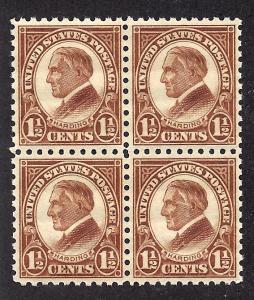 582 Mint,OG,NH... Block of 4... SCV $52.00