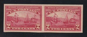 US 373 2c Hudson-Fulton Mint Pair XF OG NH SCV $87.50