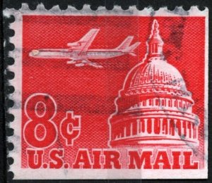 SC#C64 8¢ Jet Airliner Over Capitol Booklet Single (1962) Used