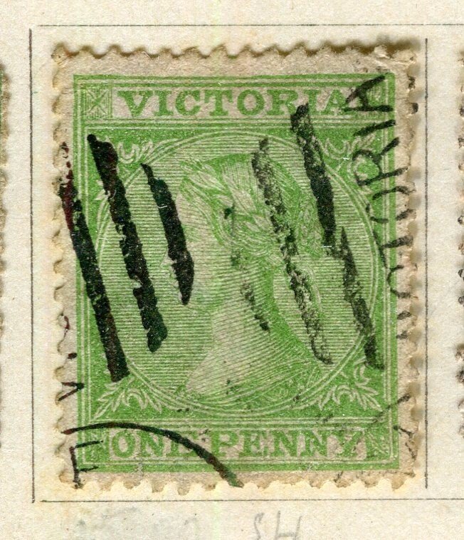 AUSTRALIA VICTORIA; 1863-70 early classic Perf QV issue fine used 1d. value