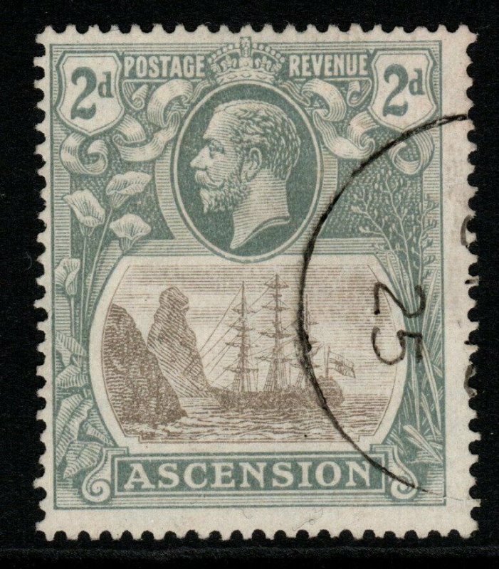 ASCENSION SG13c 1924 2d GREY-BLACK & GREY WITH CLEFT ROCK FINE USED