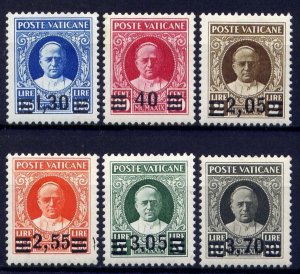 VATICAN Sc#35-40 1934 Surcharge w. PF Certificates MLH