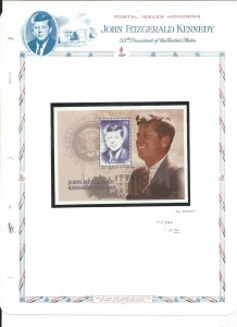 St Vincent Collection, John Kennedy on 8 White Ace Pages, Mint NH Sheets