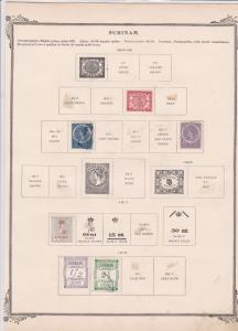 surinam stamps on album page  ref 13541