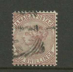 JAMAICA 1875 Sg 14B, perf 12.5, 2/- Venetian Red, Fine used. {B9-63} 