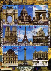 Madagascar 1999 NOTRE DAME DE PARIS Philex France'Paris1999 Perforated Fine Used