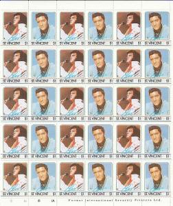 #874-77 a-b St. Vincent Mint OGNH sheets of 30 Elvis Presley