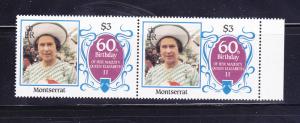 Montserrat 602 Pair EFO MNH Queen Elizabeth II (A)