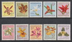 Nicaragua RA66-RA75 Flowers MNH VF