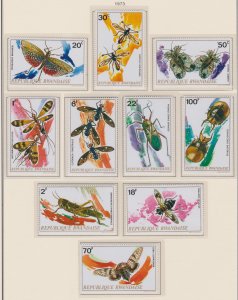 Rwanda # 495-504. Insects, Mint, NH, 1/2 Cat.