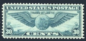 United States C24,hinged.Mi 450. Air Post 1939.Transatlantic issue.Winged Globe.