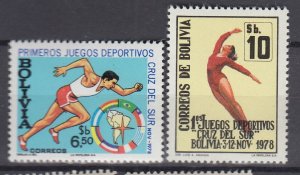 J39794, JL Stamps 1979 bolivia set mnh #639-40 sports