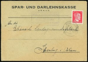 Germany Sulzbach Savings Bank postal Card 1943 Deutsches Reich WWII