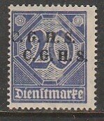 Germany-Upper Silesia O42, 20pf DOUBLE HORIZ OVERPRINT. MINT, NH. VF. (410)