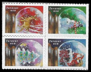 PCBstamps  US 5816/5819a Bk Block $2.64(4x5x{66c})Snow Globes, unused, (7)