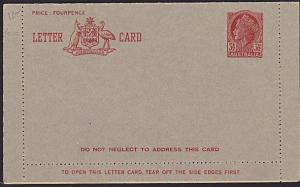 AUSTRALIA QE 3½d lettercard unused..........................................3722