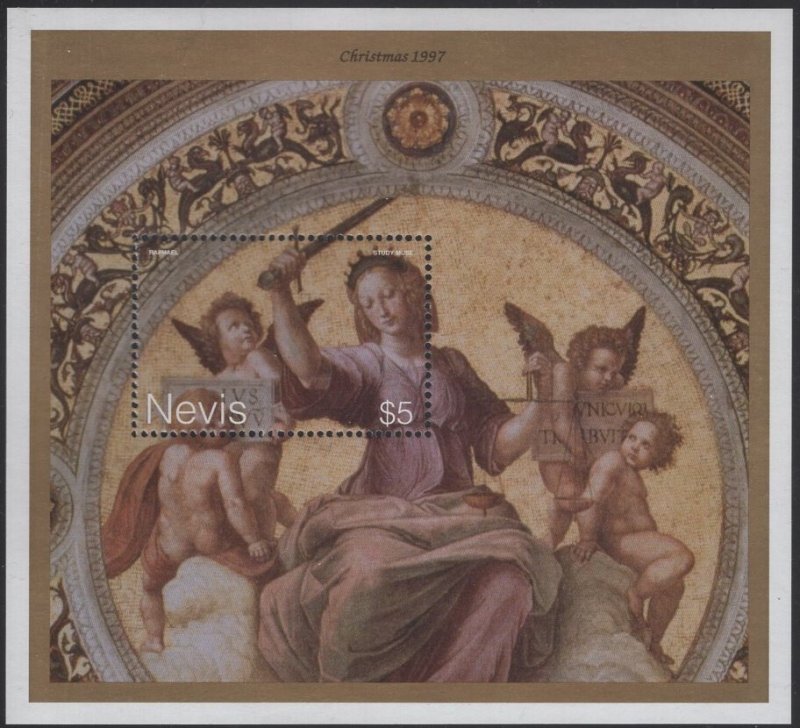 Nevis 1997 MNH Sc 1047 $5 Justice by Raphael Christmas